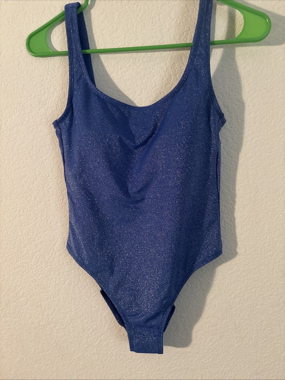 No Boundaries Small Lurex Blue One-Piece Swimsuit Cheeky Style